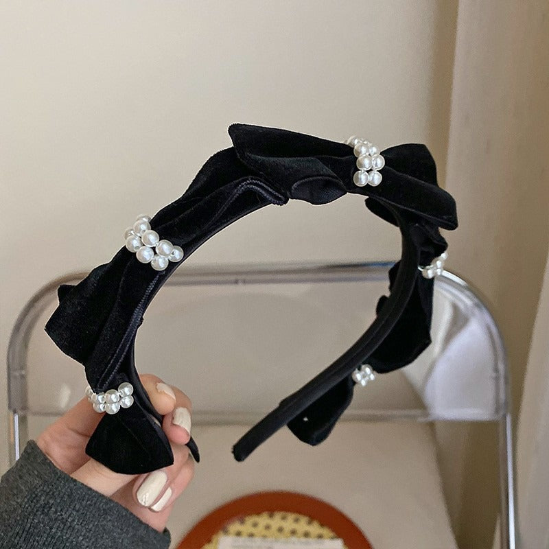 Black And White Plaid Woven Headband