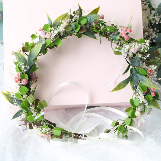 Fresh Green Leaf Flower Garland Headband