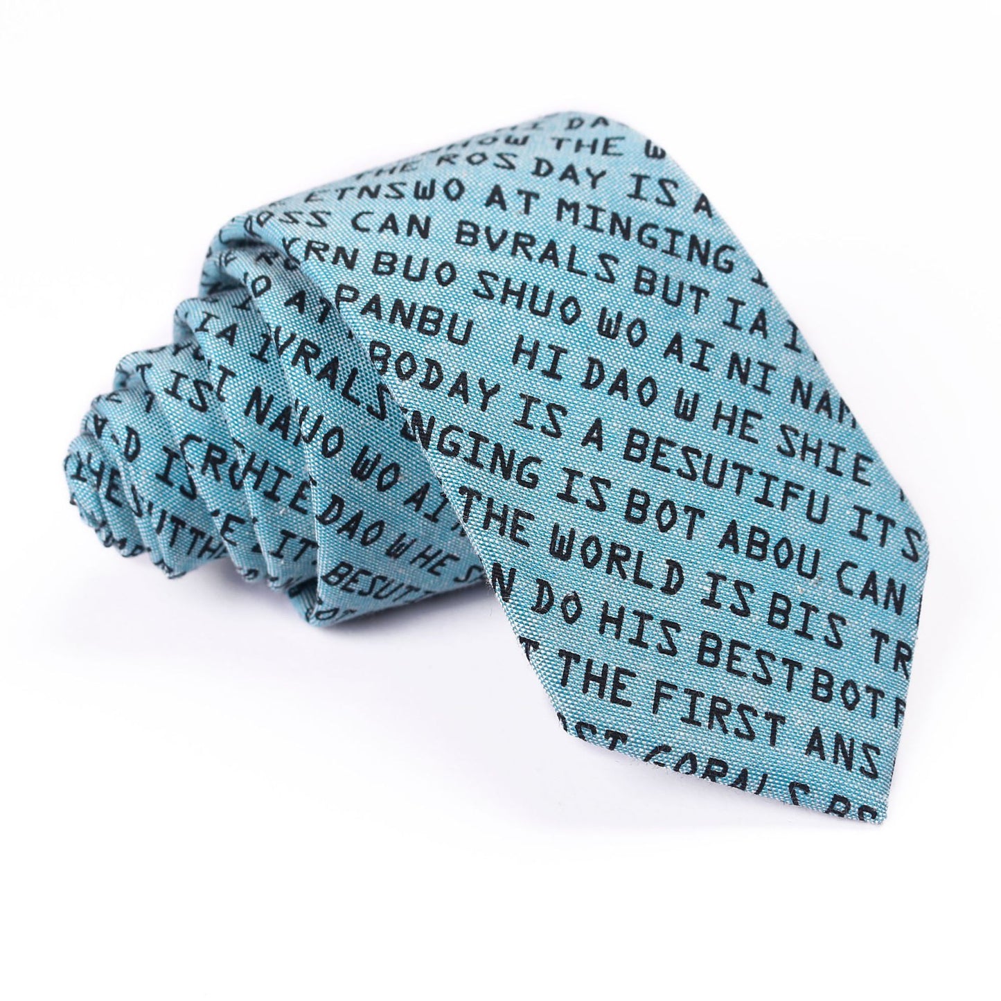 English Letter Casual Printed Tie