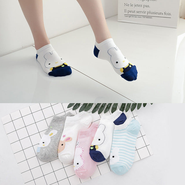 5 Pairs Women's Playful Cartoon Ankle Socks