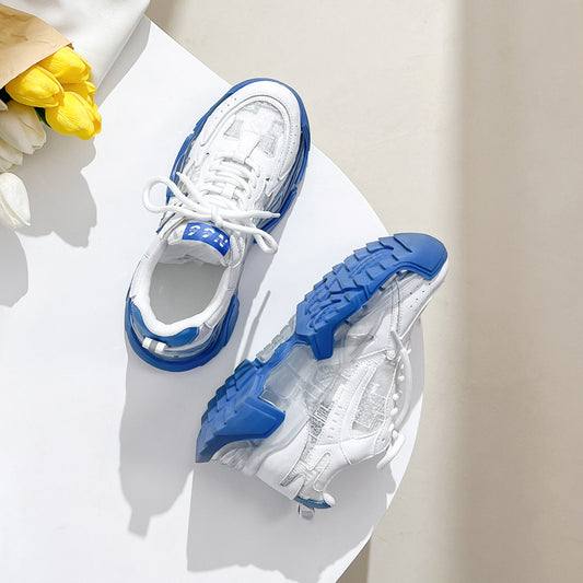 Harajuku Style Casual Sports Shoes for Women - Breathable White Leather