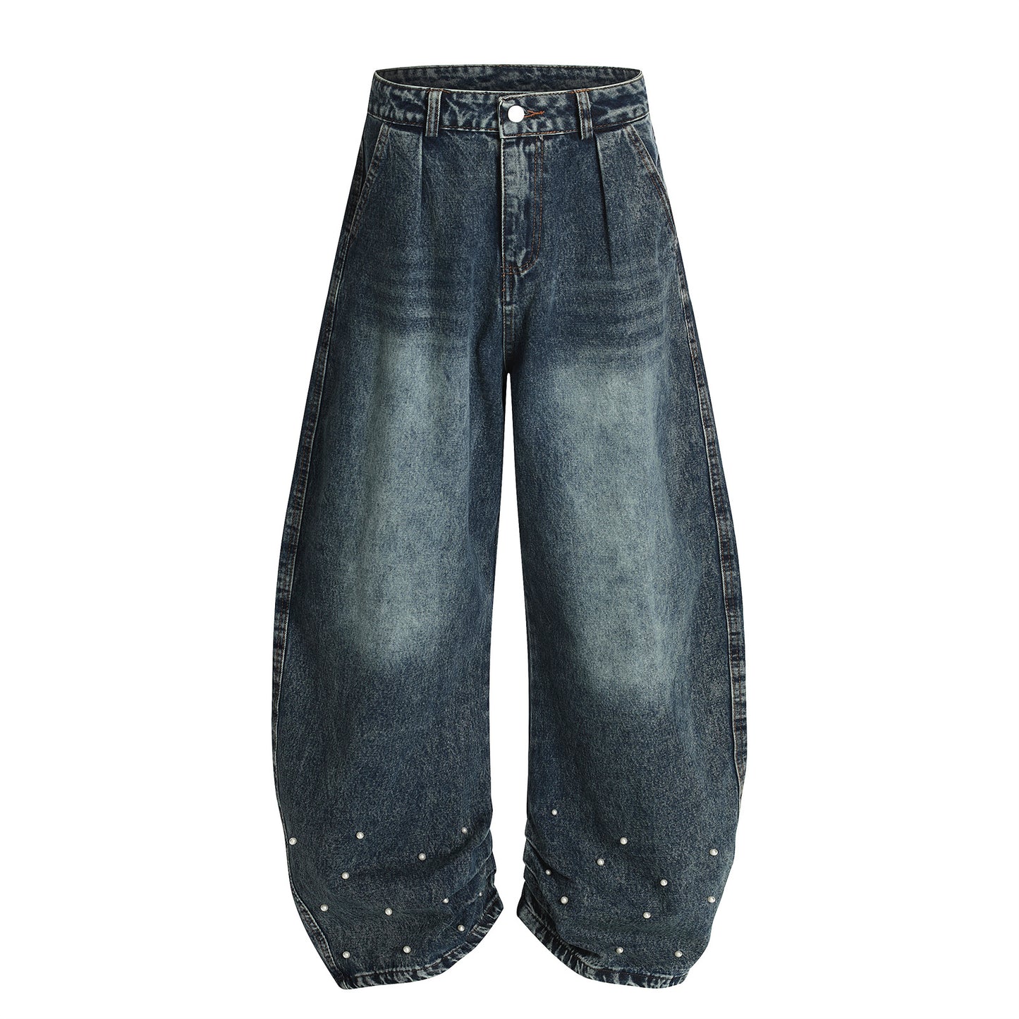 Harajuku Style Wide Leg Wash Denim Jeans