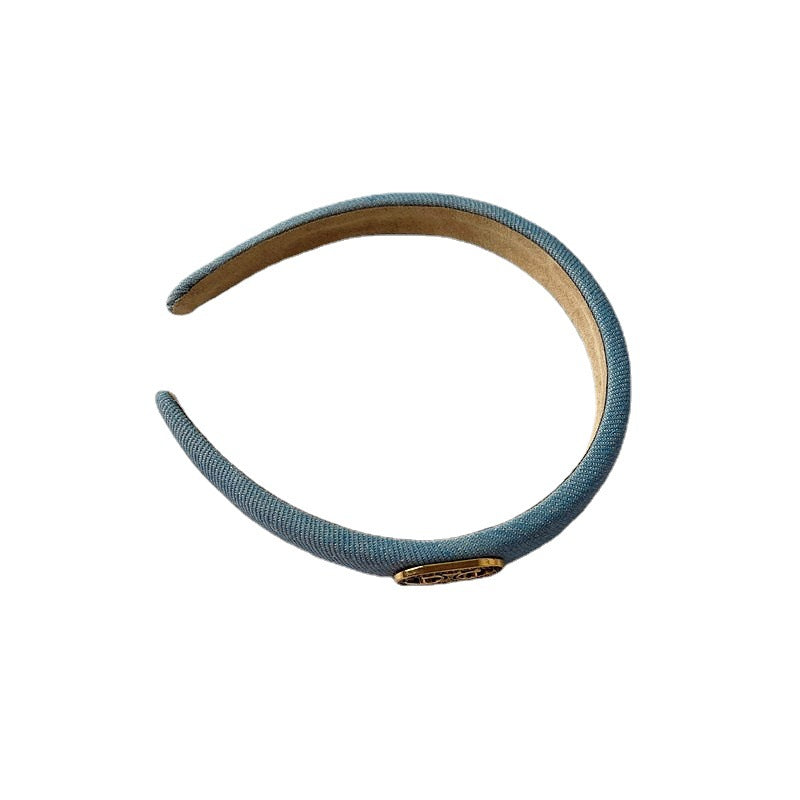 Blue Temperament Rhinestone Sponge Headband