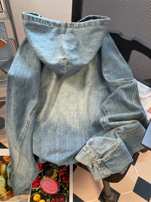 Vintage Denim Hoodies for Women - Harajuku Style