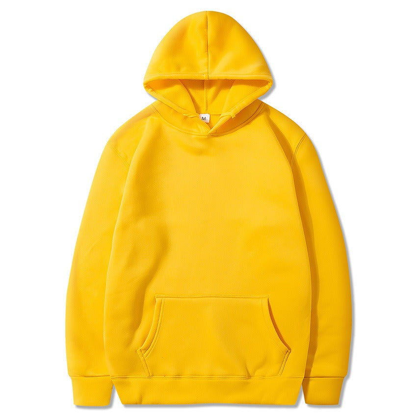 Harajuku Style Solid Color Plush Hoodie Sweatshirt