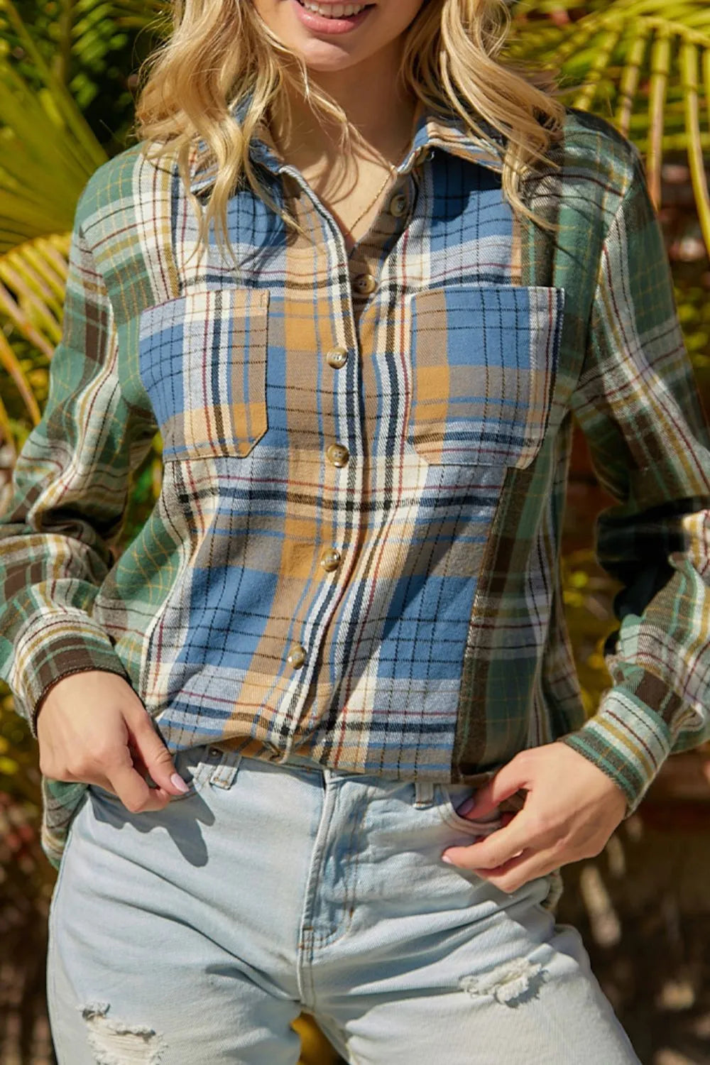 Harajuku Plaid Button Up Long Sleeve Shirt