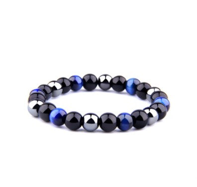Harajuku Style Tiger Eye & Obsidian Gemstone Bracelet