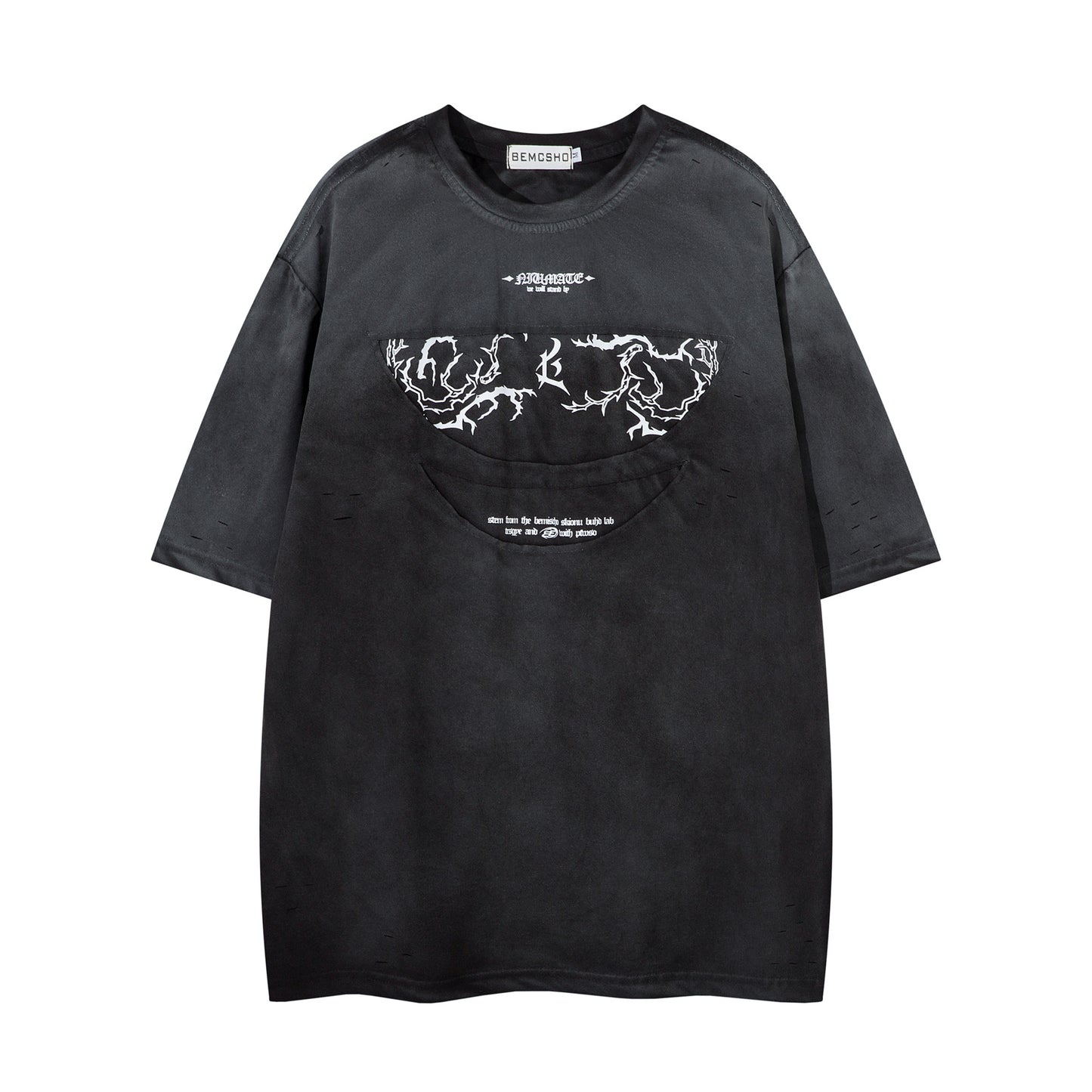 Harajuku Style Lightning Print Short Sleeved T-Shirt