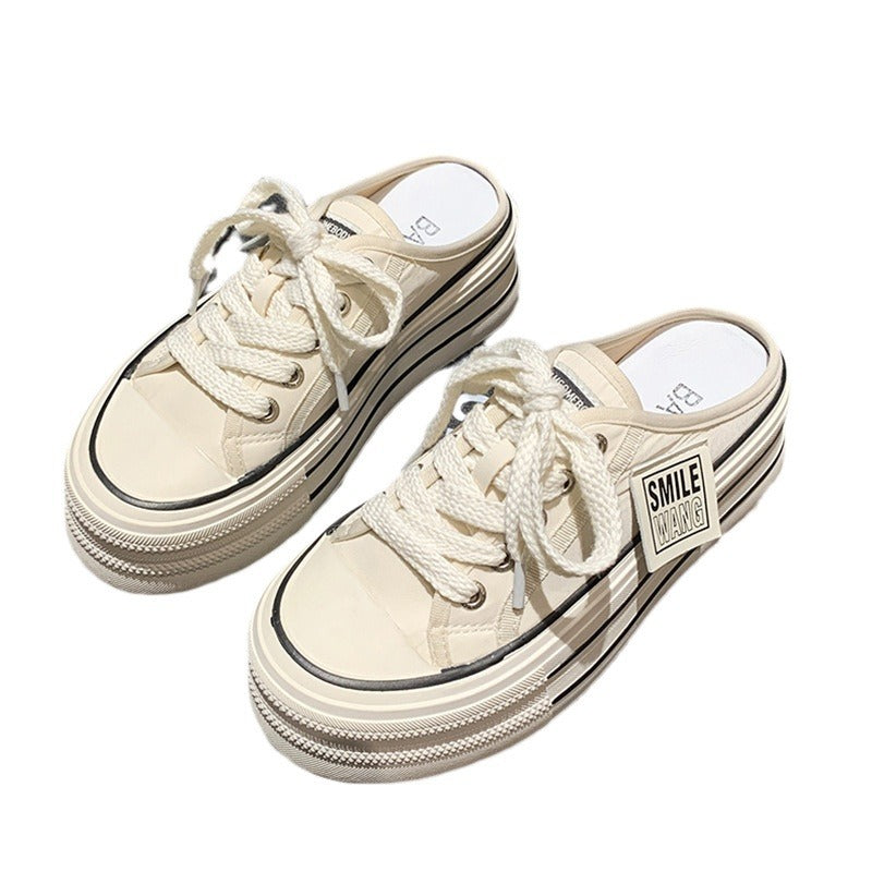 Harajuku-Inspired Baotou Half Slippers for Women