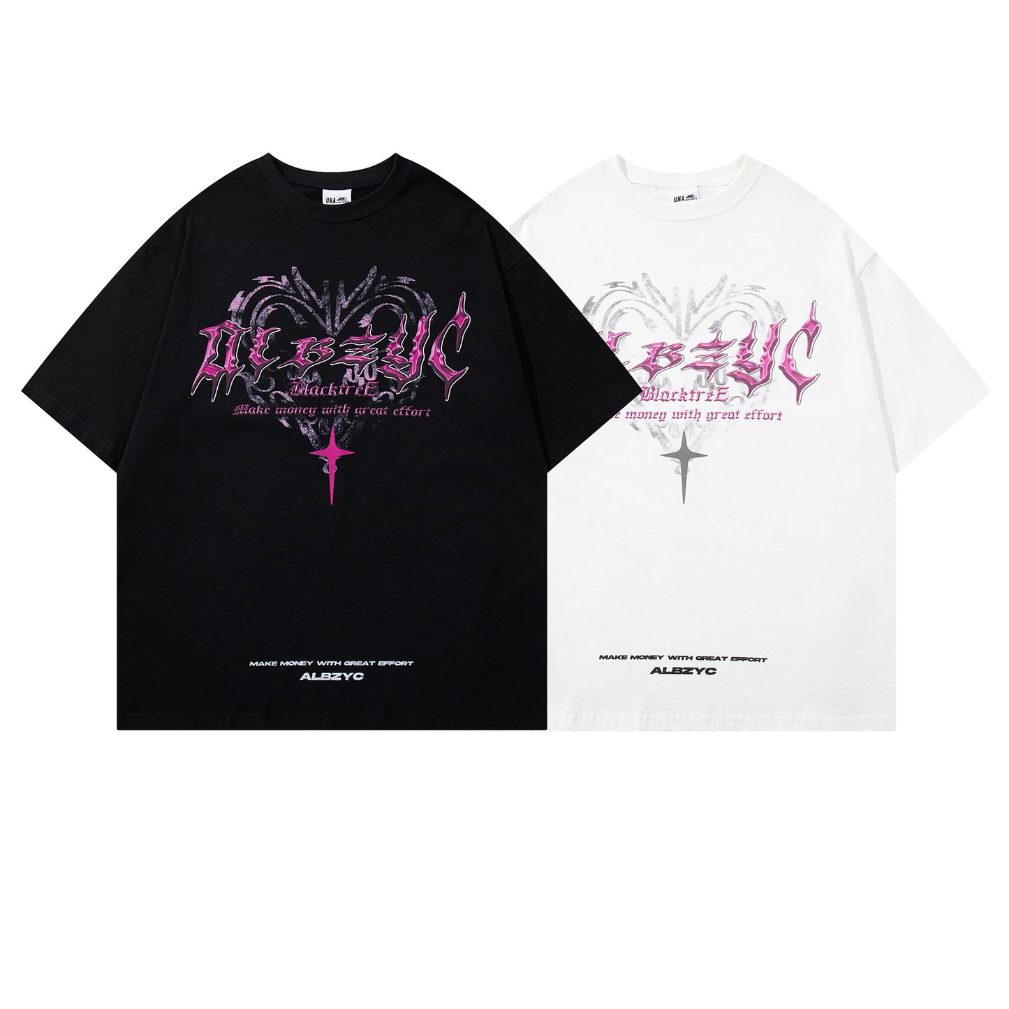 Harajuku Graffiti Heart Print T-Shirt for Men