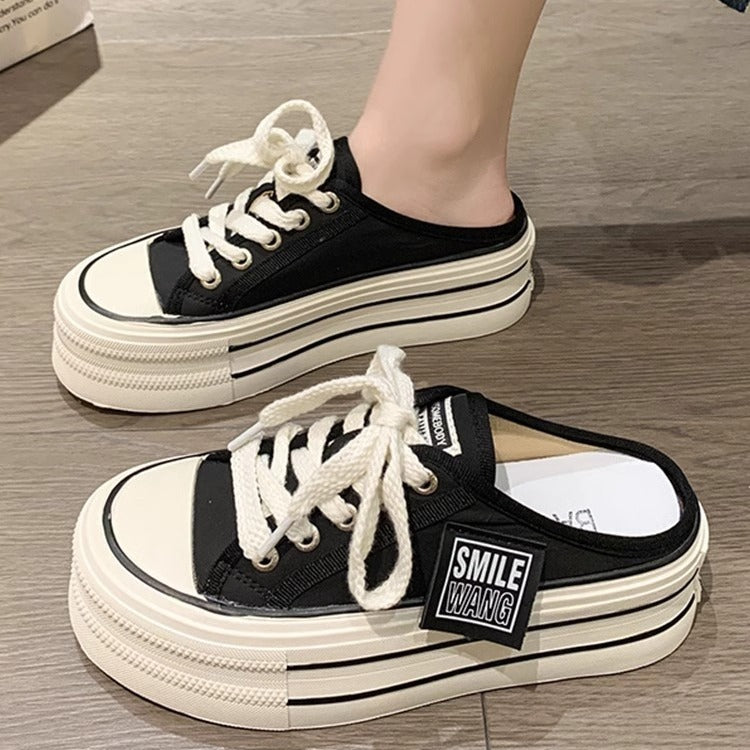 Harajuku-Inspired Baotou Half Slippers for Women