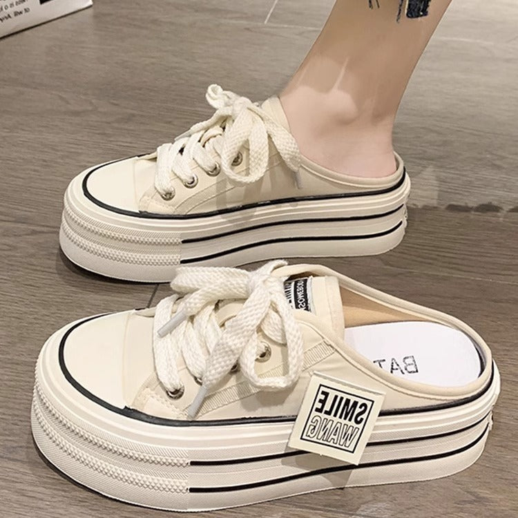 Harajuku-Inspired Baotou Half Slippers for Women
