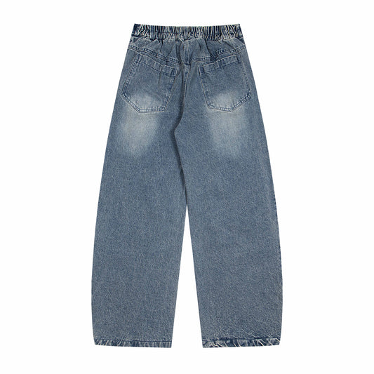 Playful Cartoon Graffiti Wide Leg Jeans