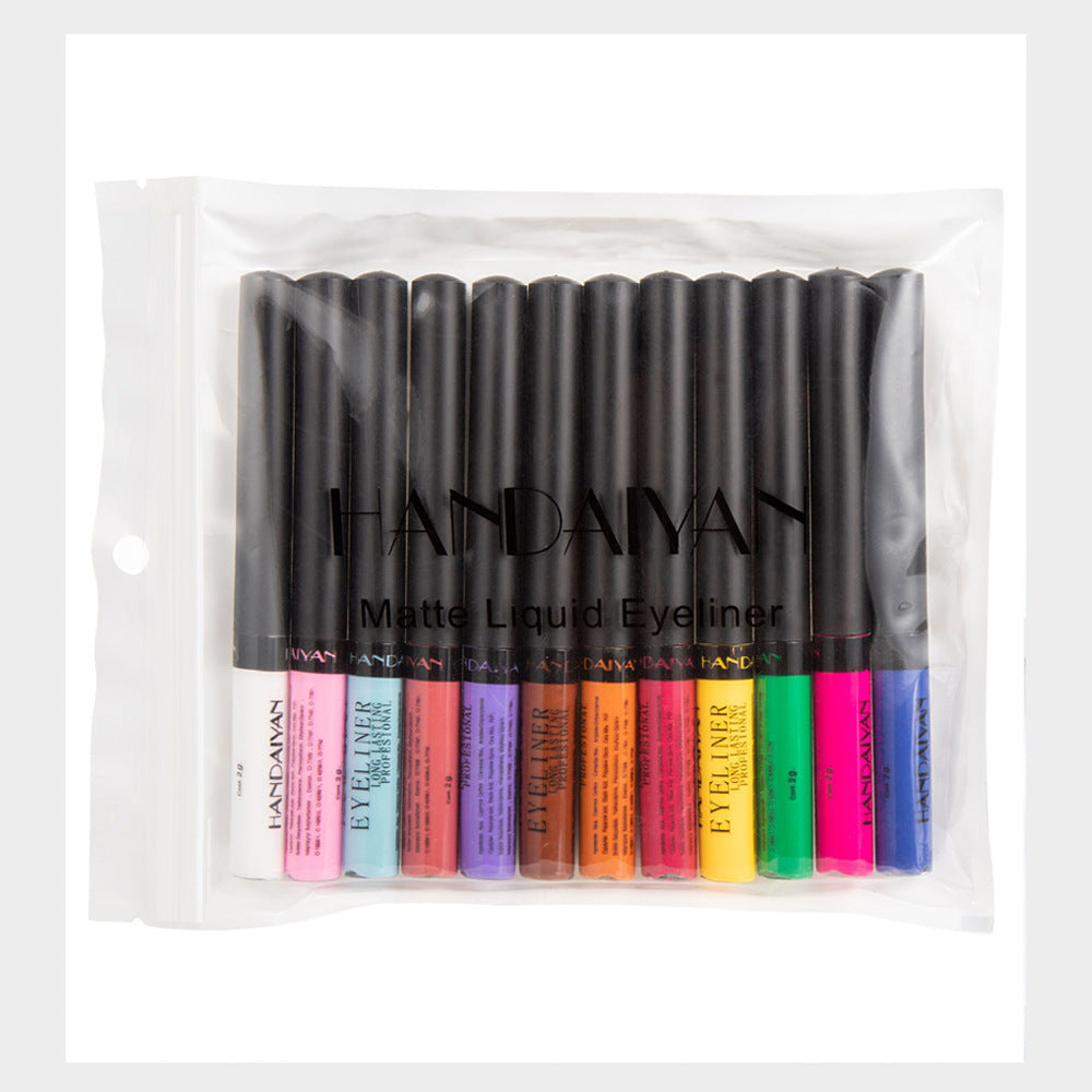Harajuku Style Color Matte Eyeliner Liquid - 12-Pack