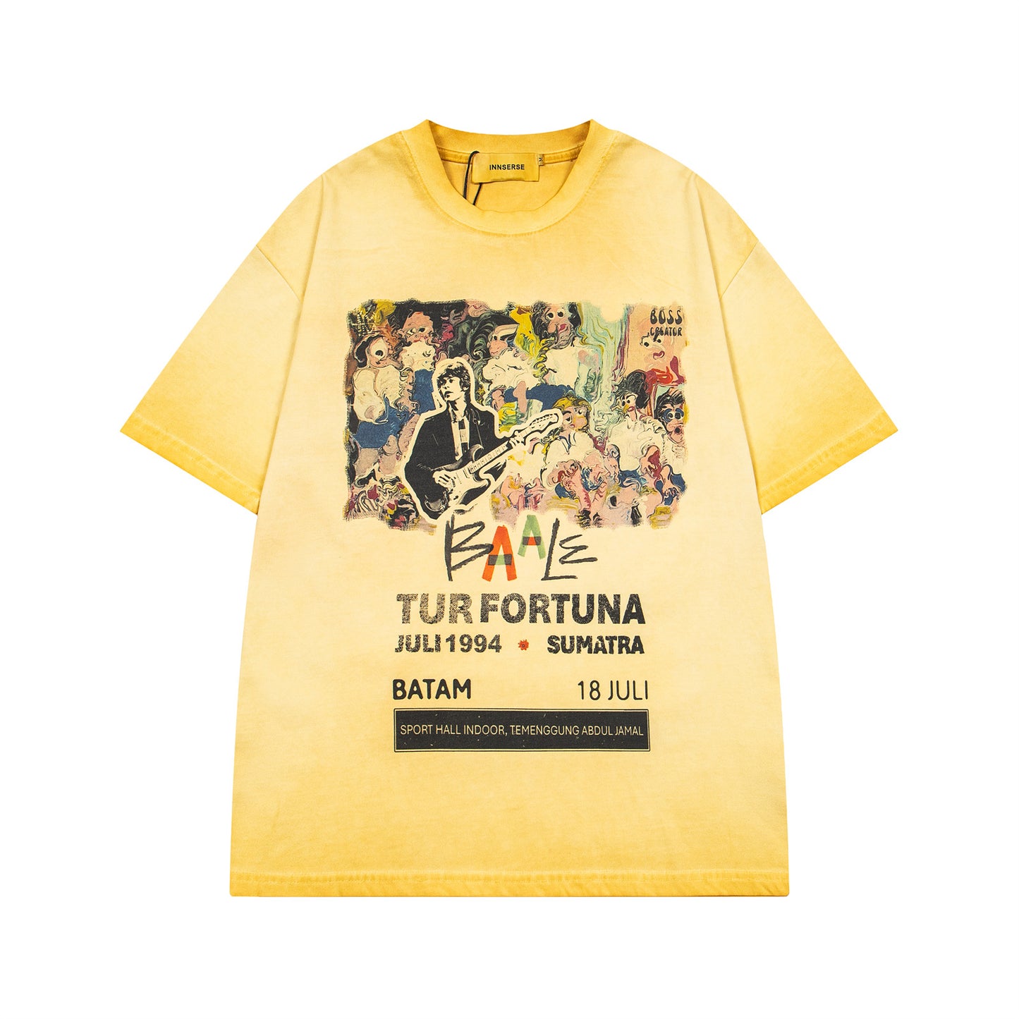 Harajuku Style Vintage Dyed Rock Singer T-Shirt