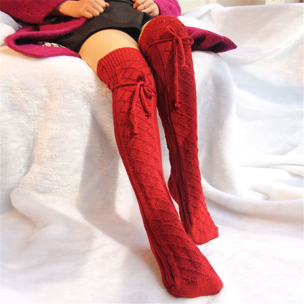 Harajuku Style Over Knee Socks - Sexy Cable Knit Thigh-Highs