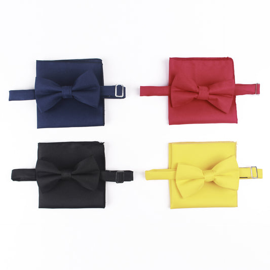 Bow Tie Square Stylish Men's Solid Color Adjustable Bib Suspender Suit
