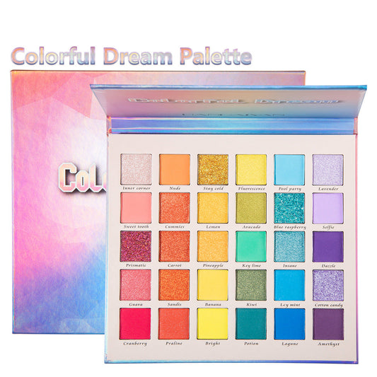 30 Color Pearly Matte Glitter Eyeshadow Palette - Dream Rainbow