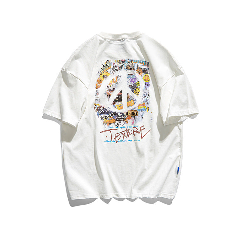 Playful Letter Printed Short Sleeve T-Shirt