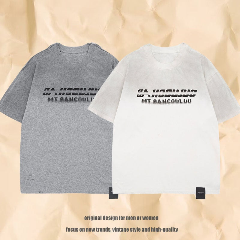 Vintage Water-Washed Casual Couple T-Shirt