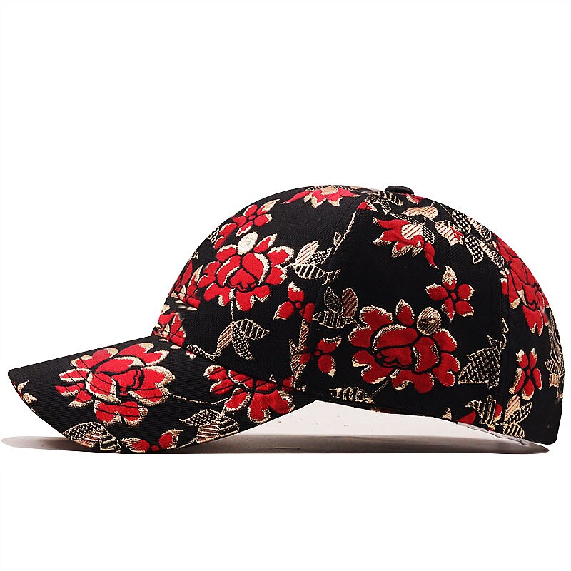 Harajuku Style Embroidered Flower Baseball Cap