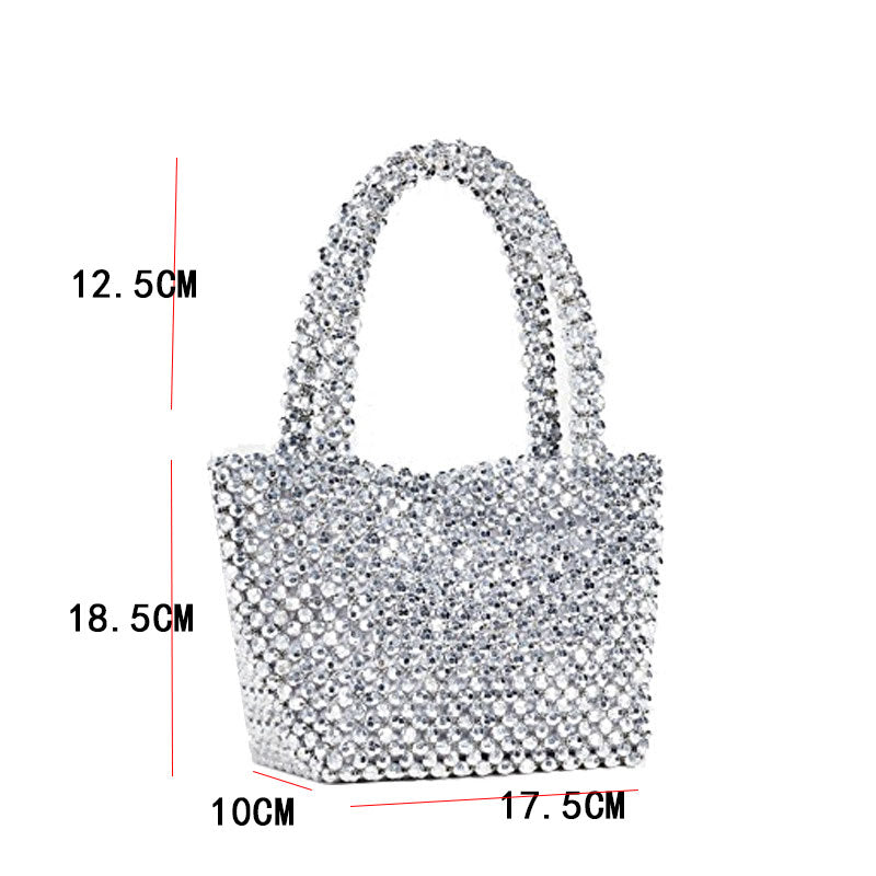 Playful Pearls Beaded Tote Bag - Harajuku Style