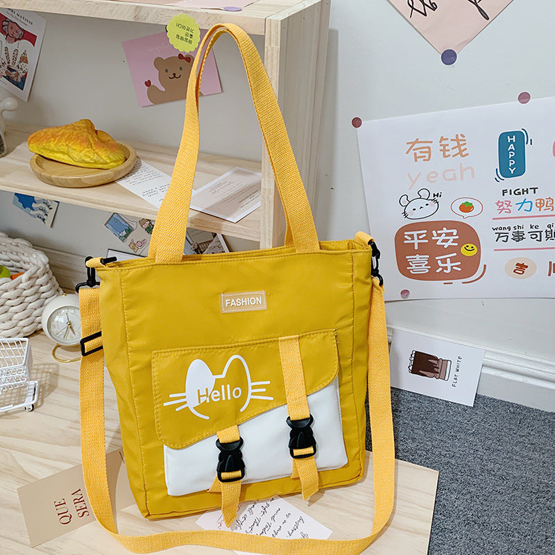 Harajuku Style Canvas Tote Bag for Students