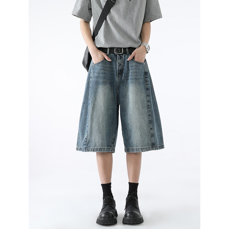 Retro Silhouette Wide Leg Denim Casual Pants