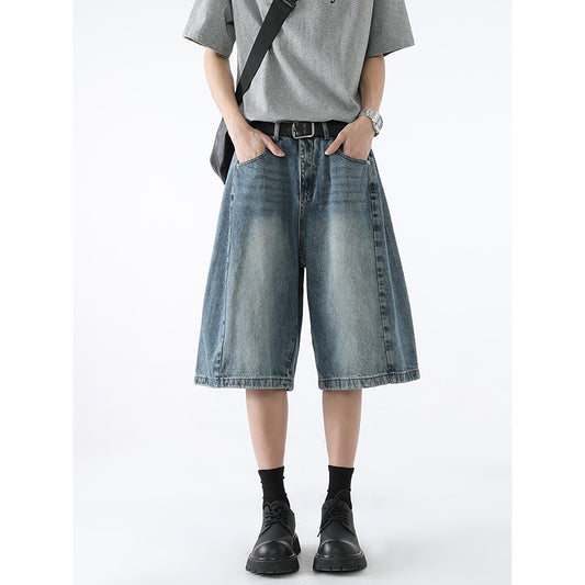 Retro Silhouette Wide Leg Denim Casual Pants