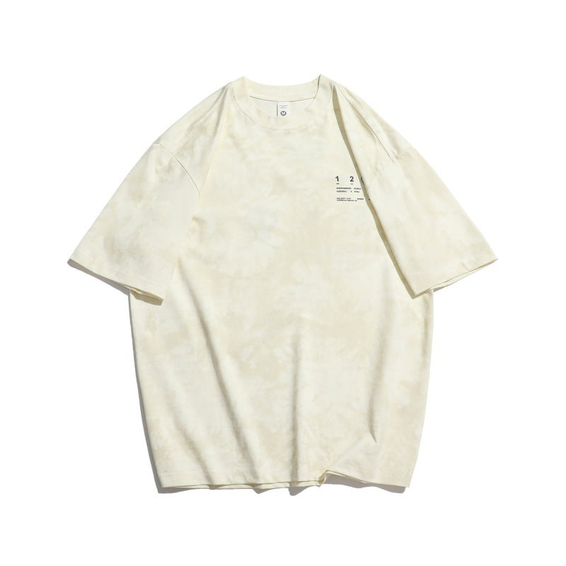 Harajuku Style Washed Distressed Letter Embroidered T-Shirt
