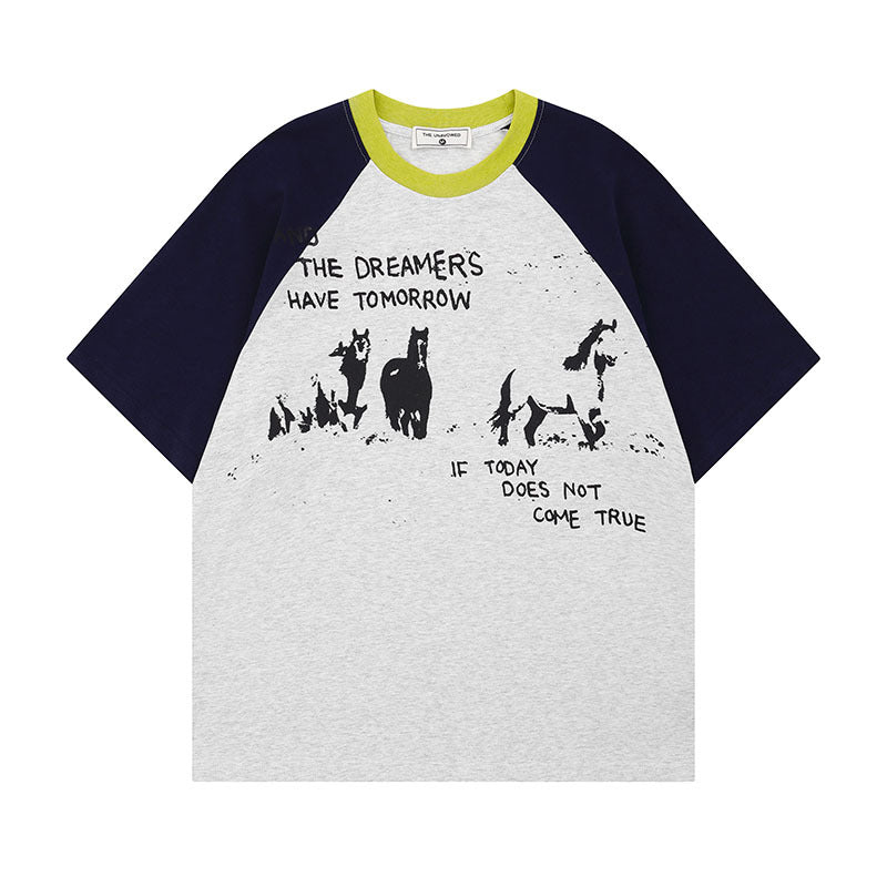 Harajuku Style Pure Cotton Short Sleeve T-Shirt for Couples