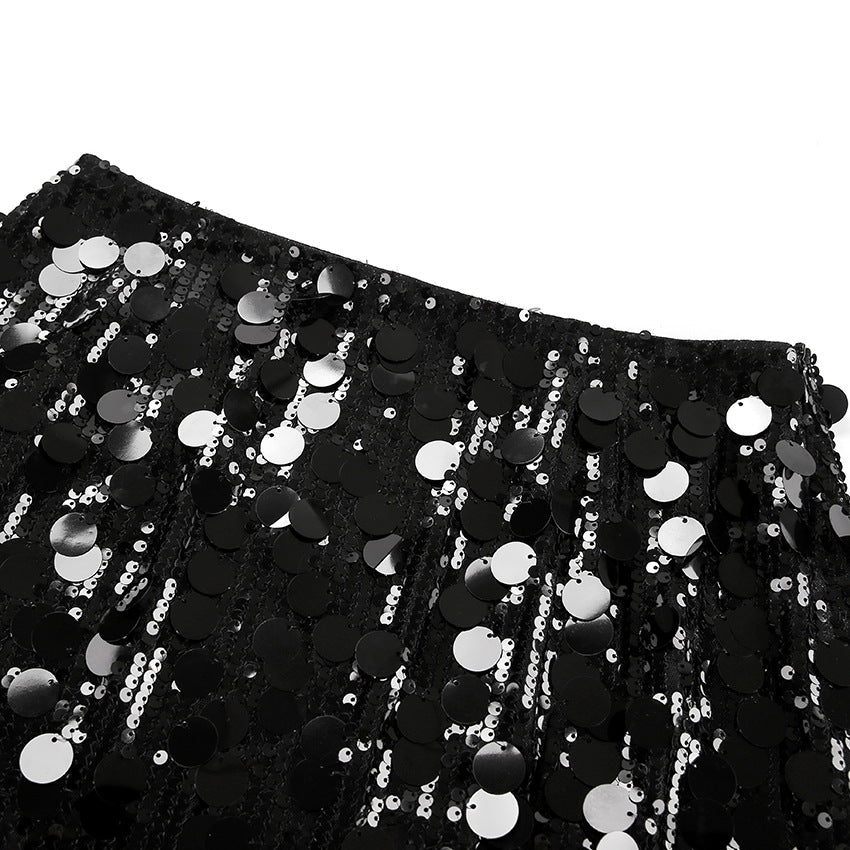 Harajuku High Waisted Sequined Short Skirt