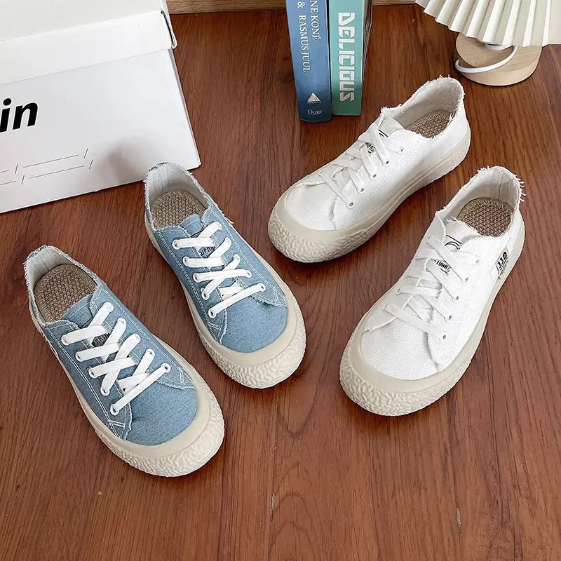 Thick Soled Canvas Shoes for Female Students