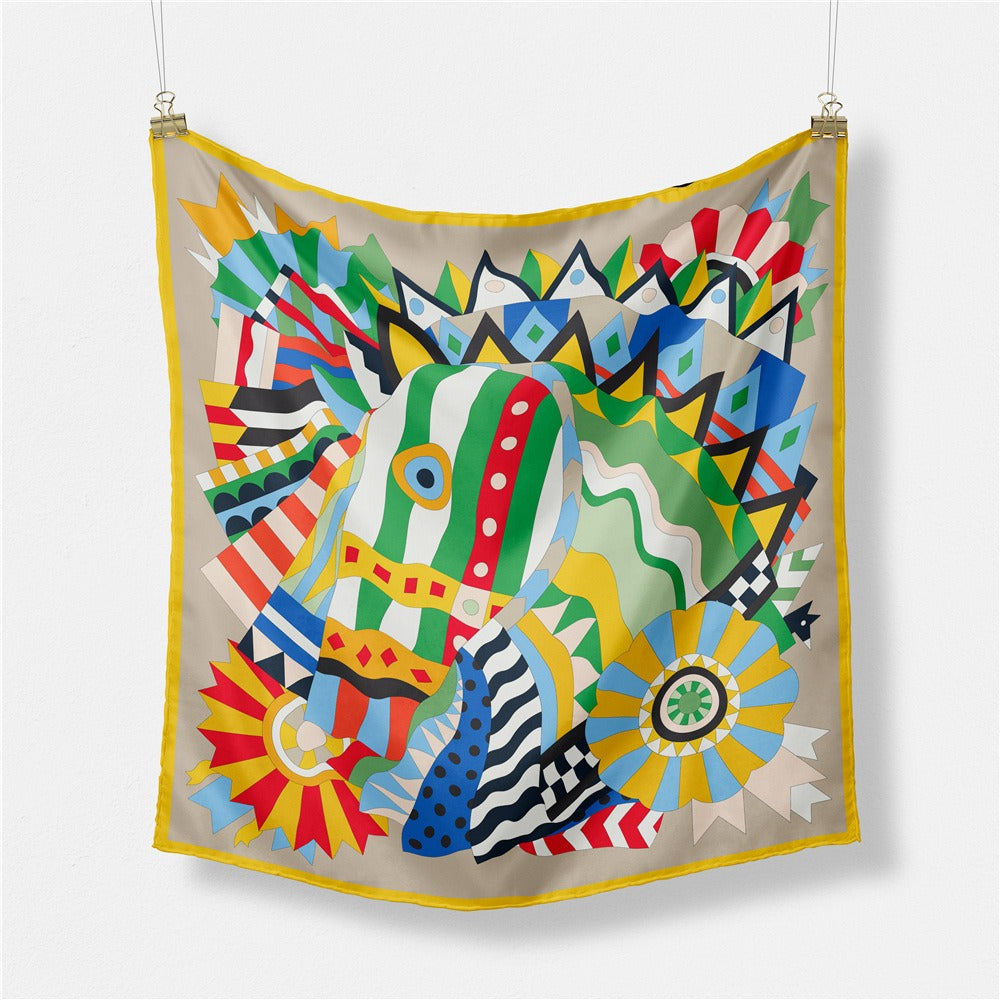 Colorful Hand-Painted Junma Women's Decorative Small Scarf