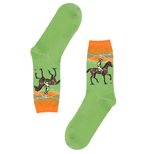3D Retro Starry Night Art Socks – Unisex Funny Vintage Design