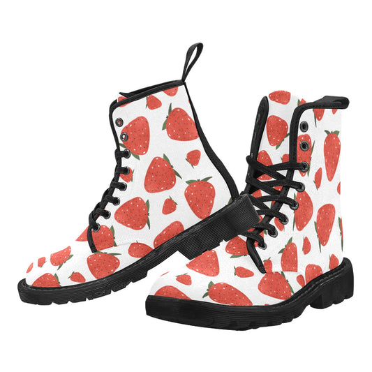 Strawberry Women's Lace Up Canvas Boots