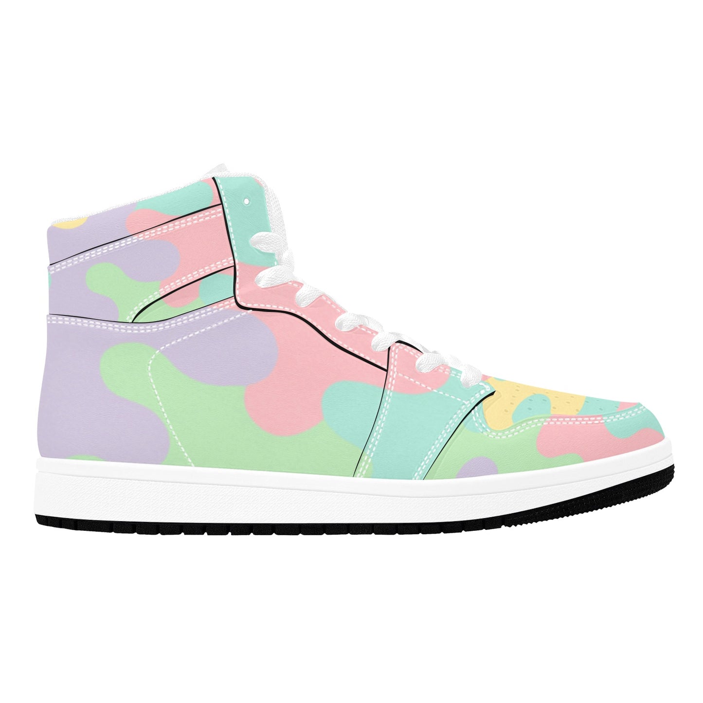 Harajuku Pastel Rainbow Camo Men's High Top Sneakers