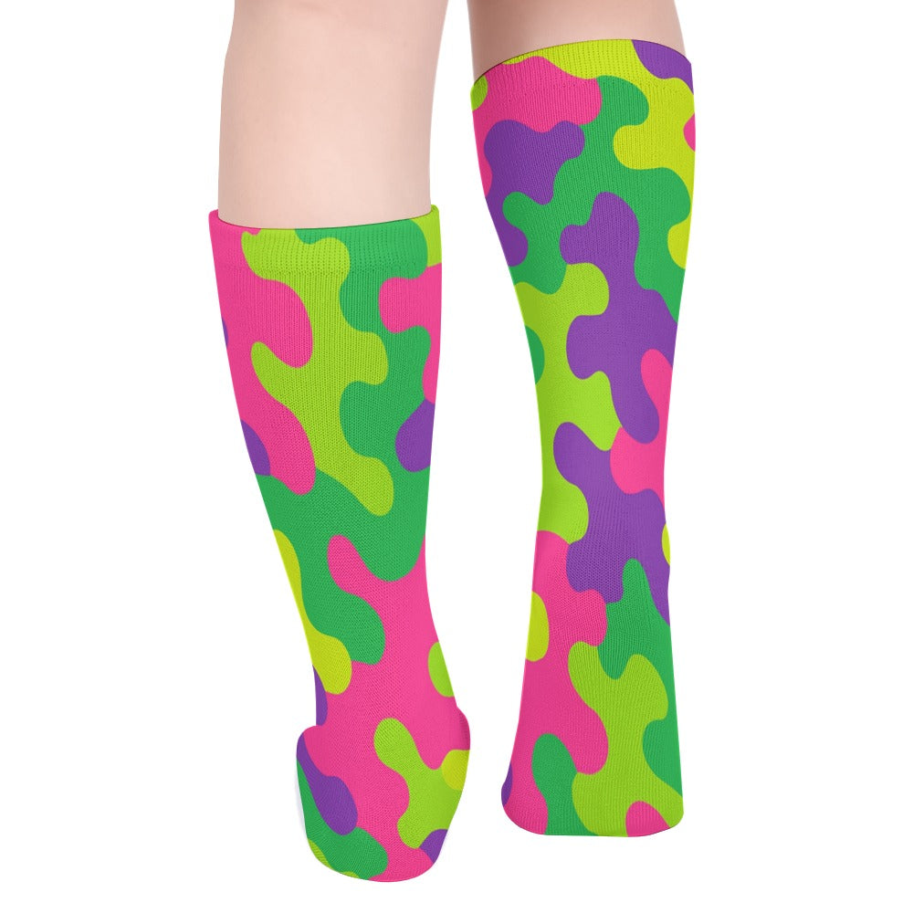 Rainbow Camo Harajuku Thick Stockings