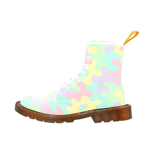 Men's Harajuku Pastel Rainbow Camo Boots