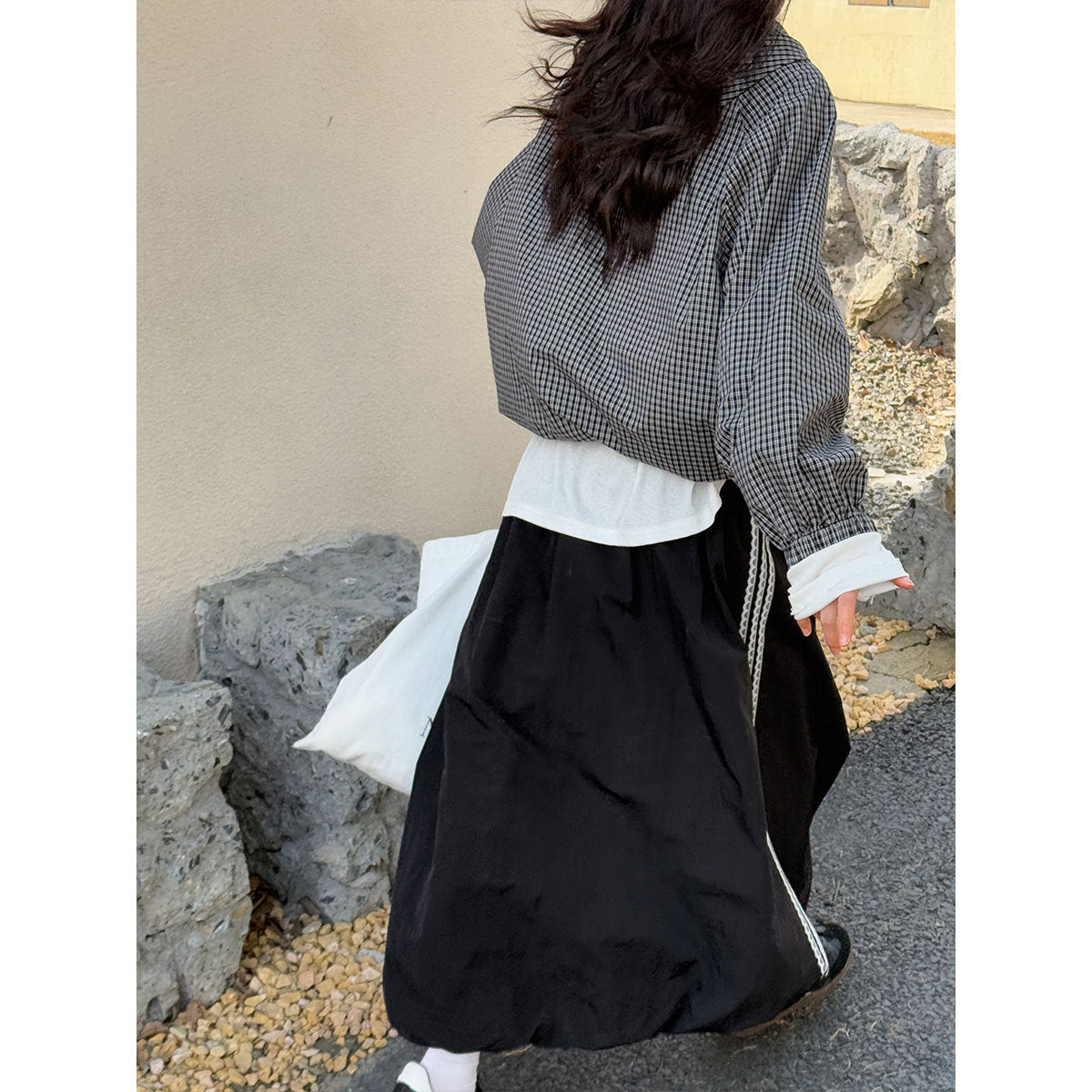 Harajuku Style Flower Bud Lace Edge Skirt