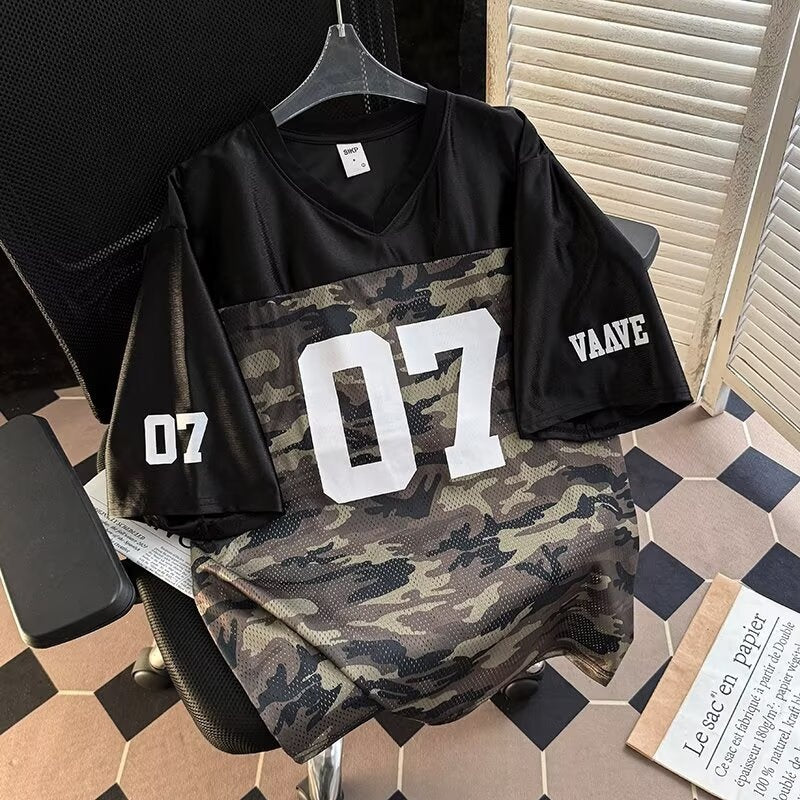 Camouflage Jersey Loose Short Sleeved T-Shirt