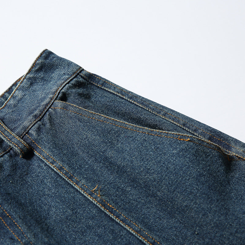 Three Dimensional Cut Large Pocket Workwear Jeans