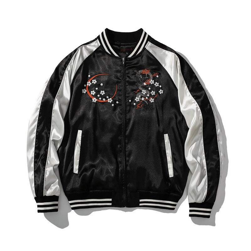 Harajuku Style Embroidered Baseball Jacket for Men & Women