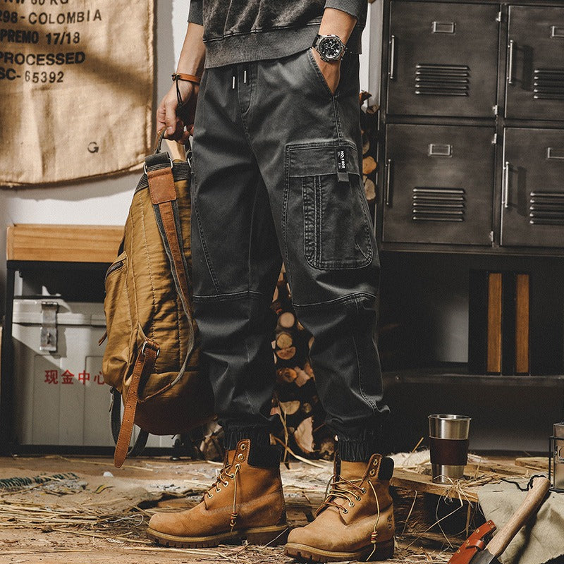 Harajuku Style Retro Heavyweight Work Pants for Men