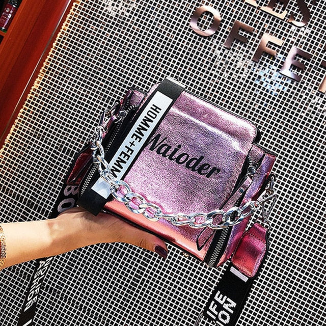 Harajuku Style Women’s Letter Crossbody Bucket Bag