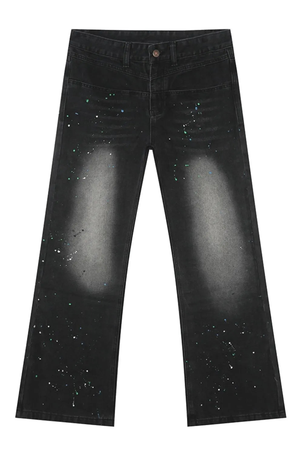 Harajuku Splash Ink Washed Jeans with Pockets