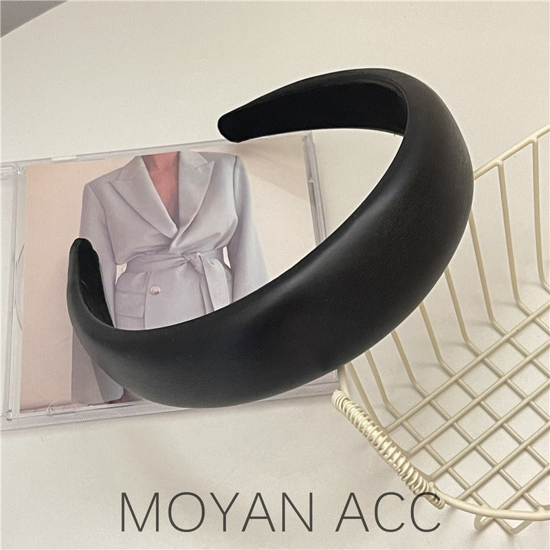 Elegant PU Leather Wide Edge Hair Band