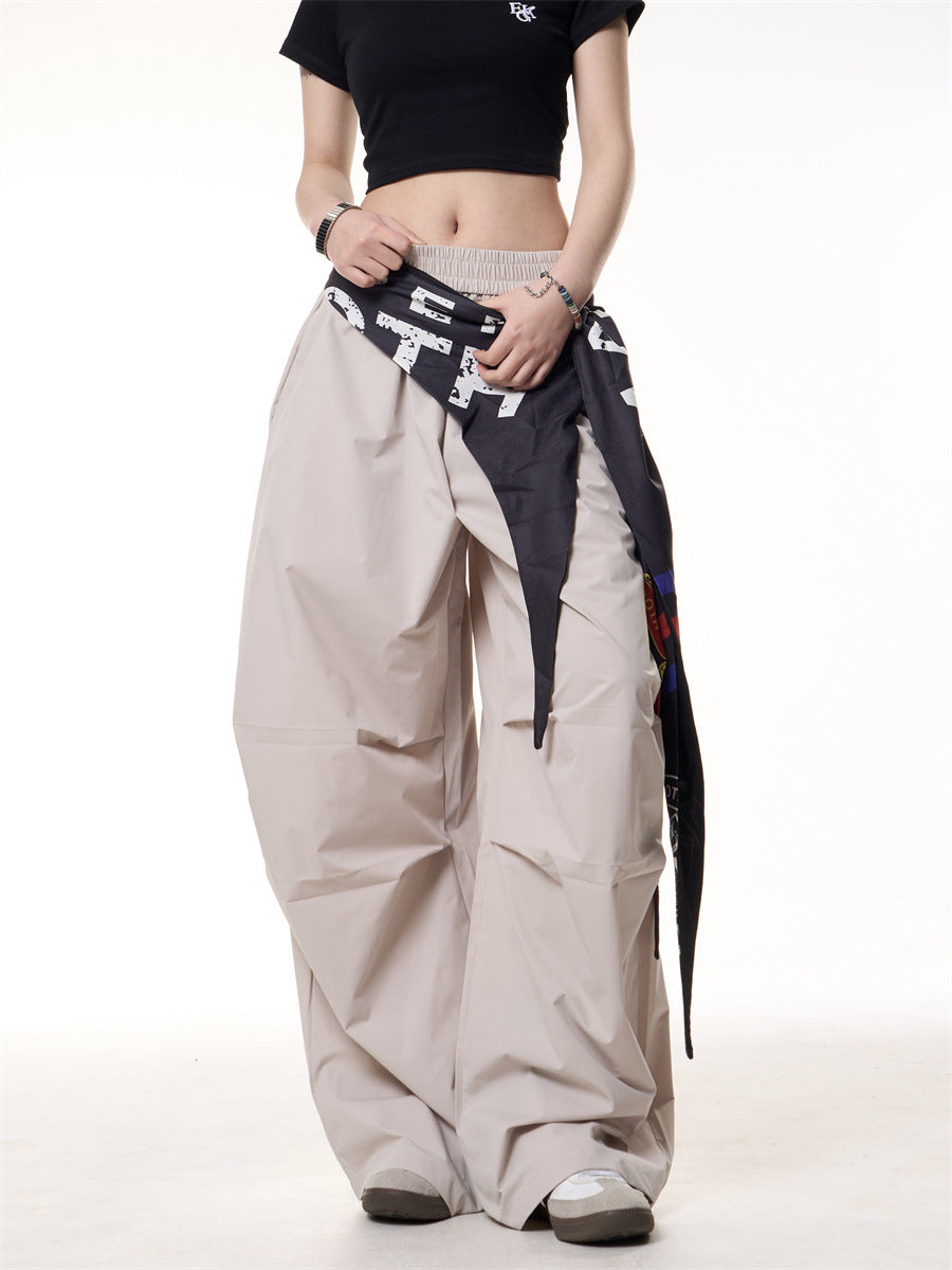 Spliced Fart Curtain Casual Pants