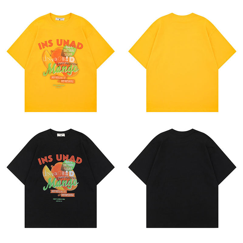 Unisex Pure Cotton Playful Cartoon Short Sleeve T-Shirt
