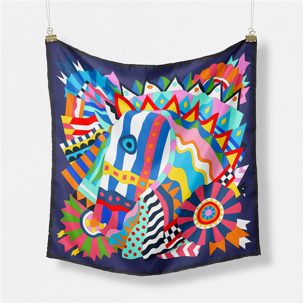 Colorful Hand-Painted Junma Women's Decorative Small Scarf